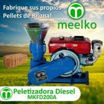 Peletizadora Diésel MKFD200A pellets de brizna