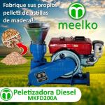 Peletizadora Diésel MKFD200A pellets de astilla de madera