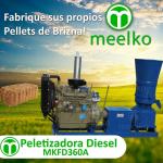 Peletizadora Diésel MKFD360A pellets de brizna