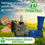 Peletizadora Diésel MKFD360A pellets de astillas de madera