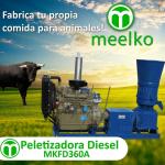 Peletizadora Diésel MKFD360A pellets comida de toro