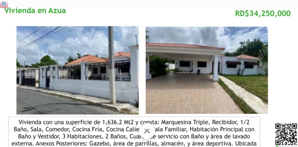 VENDO CASA EN AZUA